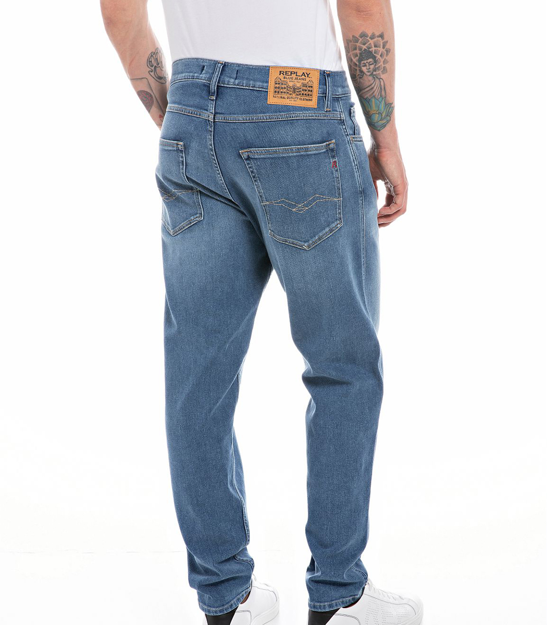 リラックステーパード SANDOTインディゴストレッチデニム 詳細画像 ミディアムブルー 2